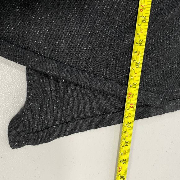 WHITE HOUSE BLACK MARKET Black Shimmer Open Front Gathered Back Cardigan XS - Picture 12 of 12